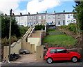 Steep back gardens, Upper Power Street, Newport