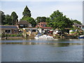 TQ1269 : The River Thames and houses on Lower Hampton Road by Mike Quinn