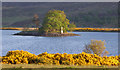 NC8506 : Memorial on Islet on Loch Brora by Carron K