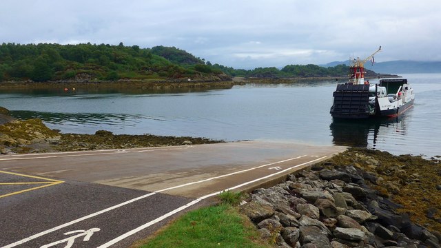 The "Isle of Cumbrae" ferry arrives at Tarbert, Loch Fyne