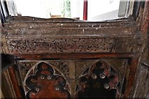 TG1127 : Heydon, St. Peter and St. Paul's Church: The original c15th screen 4 (detail) by Michael Garlick