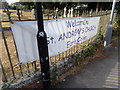 Banner on the railings of St. Andrew