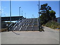 TQ3408 : Stairs to footbridge - Falmer station by Paul Gillett