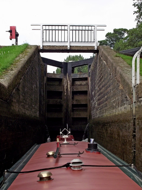 In the Watford staircase locks, Northamptonshire