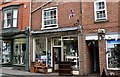 Historic shop sign in Upton upon Severn