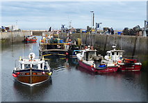 NU2232 : Fishing boats in Seahouses harbour by Mat Fascione