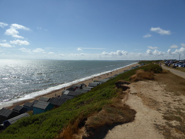 Coastal scene at Milford-on-Sea in July 2018