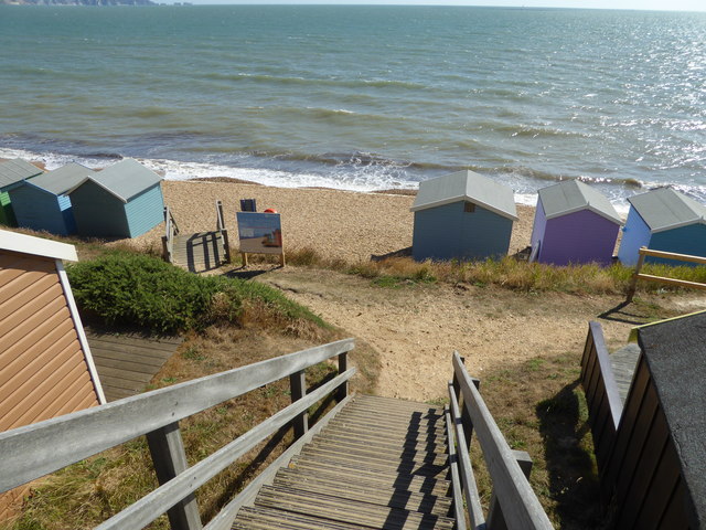 Beach access stairs at Milford-on-Sea