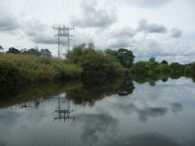 Power lines crossing the River Ure