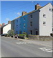 Variously coloured row of houses, South Street, Bridport