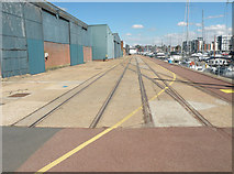 TM1643 : Old railway tracks at Ipswich Marina by Keith Edkins