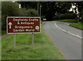 Brown direction sign alongside the A51 London Road, Stapeley