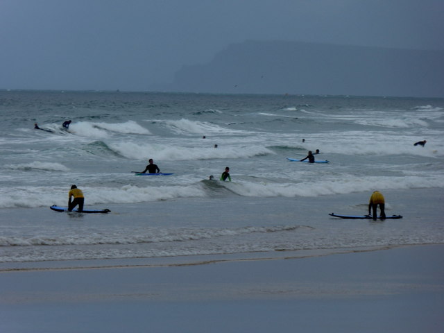Surfers and bathers, East Strand, Portrush