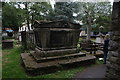 View of an old tombstone in the grounds of Lewisham Parish Church St. Mary the Virgin