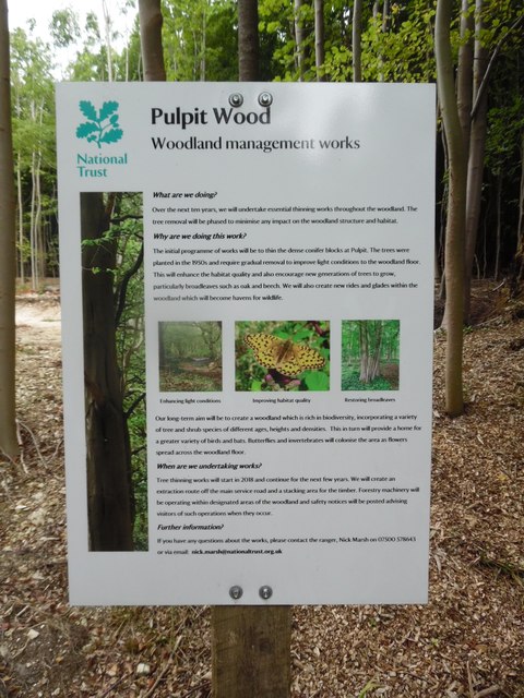 National Trust Notice at Pulpit Wood