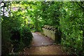 Footbridge at the end of Church Path causeway, Lechlade-on-Thames, Glos