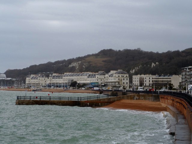 Dover Harbour on a windy spring day