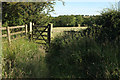 SE2850 : Gate on path near Alder Carr House Farm by Derek Harper