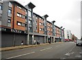 Modern flats on Dumbarton Road