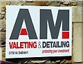 AM Valeting and Detailing sign