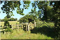 SE2749 : Gates by High Moor Road by Derek Harper