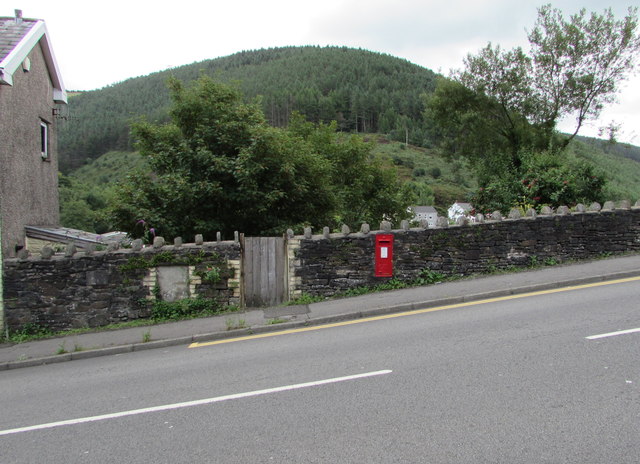 Postbox in a Llywelyn Street wall, Ogmore Vale