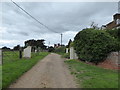 Looking up the lane towards Hemley Church