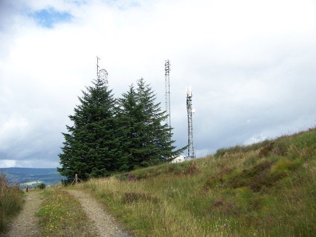 The track to the radio masts