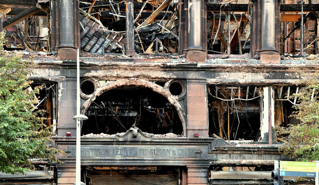 primark bank buildings fire, belfast -... © albert