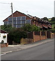 Solar panels on a Bull Lane side wall, Maiden Newton