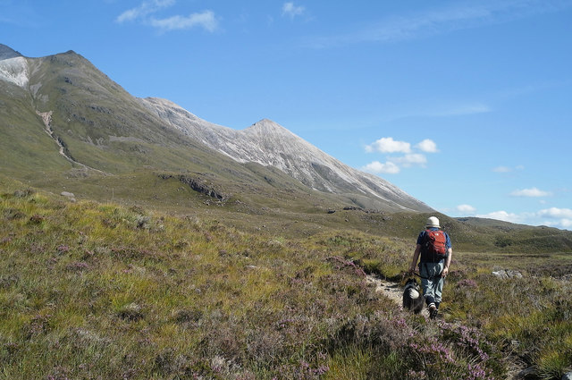 The start of the path between Liathach and Beinn Eighe