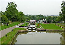 SP6989 : Middle pound and Lock No 13 at Foxton in Leicestershire by Roger  D Kidd