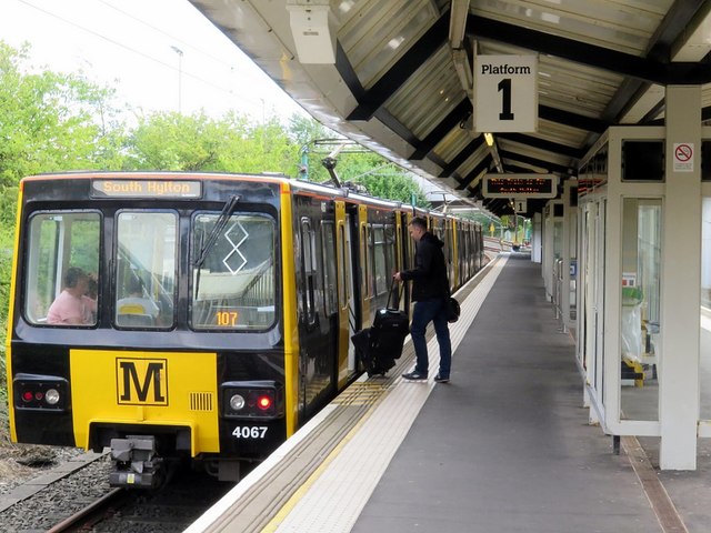 Tyne & Wear Metro Train at Newcastle Airport Station