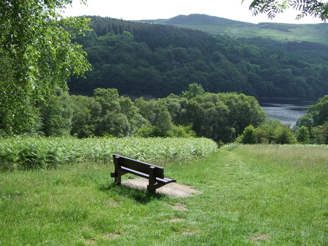 Bench with a view of Ladybower Reservoir