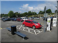 Nissan Leaf plugged in at Sarn Park services