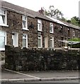 Stone wall and stone houses in Nantymoel