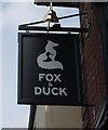 Sign for the Fox & Duck public house, Sheffield