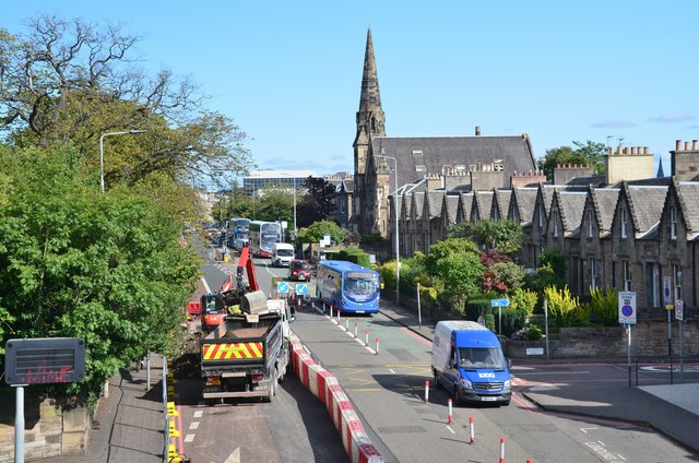 Road works on West Coates, Edinburgh