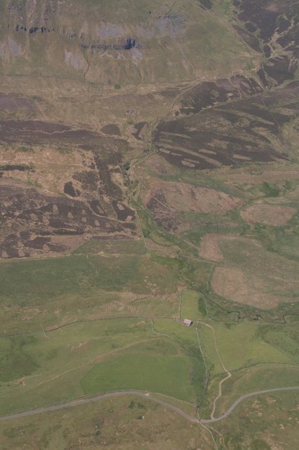 Crooke Gill and Blishmire House near Pen-y-Ghent: aerial 2018
