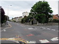 Mini-roundabout at minor crossroads in Weston-super-Mare