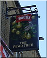 SK0195 : Sign for the Pear Tree public house, Hadfield by JThomas