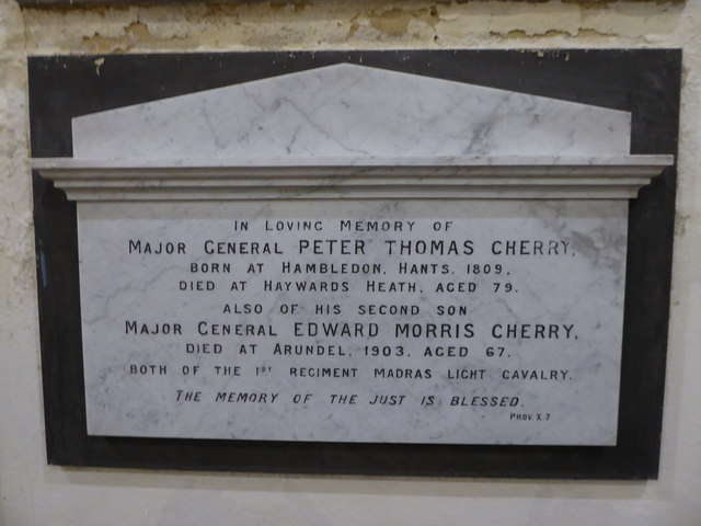 All Saints, Catherington: memorial to two generals