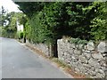 Granite wall with gap for a footpath, B3206 near Chagford