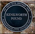 Kenilworth Pound plaque, High Street, Kenilworth