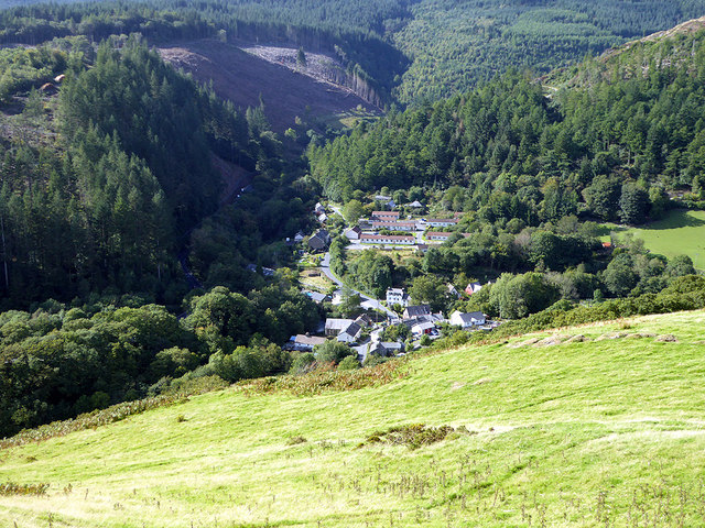 Esgairgeilliog and the old Forestry Commission camp