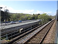 View from a Chester-Holyhead train - A55 viaduct near Colwyn Bay