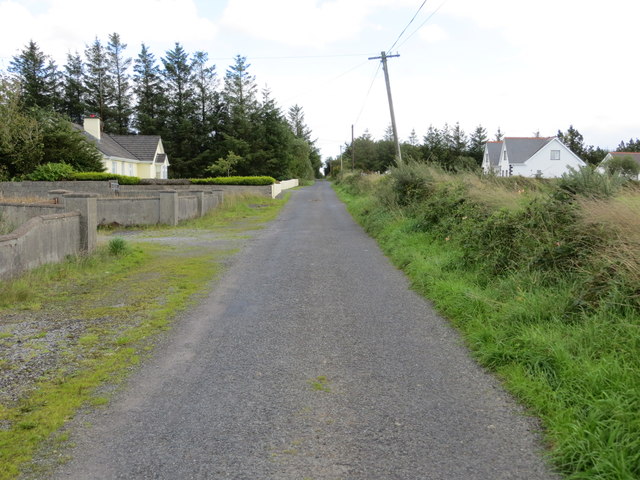 Lane approaching dwellings and woodland... © Peter Wood cc-by-sa/2.0 ...