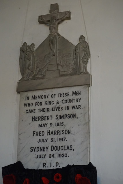 War Memorial Plaque, St Radegund Church, Grayingham