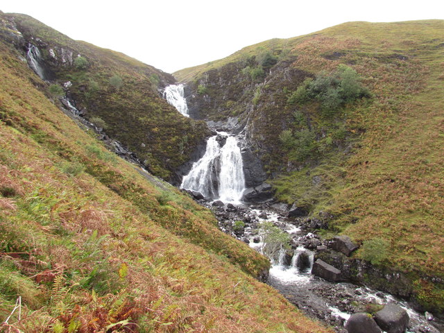 Waterfalls below Sron a' Ghrobain