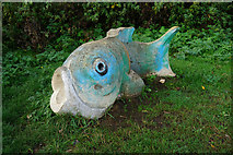 SK4799 : Fish statue on Mexborough New Cut by Ian S